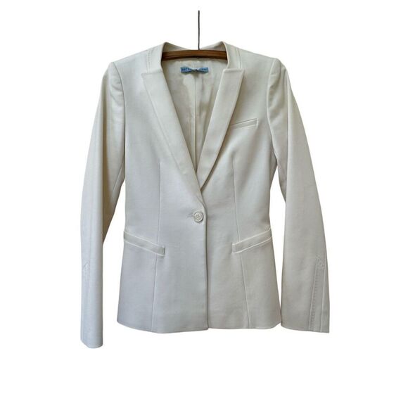 Antonio Melani women’s XS brilliant white blazer sharp tailored look single butt - Picture 1 of 7